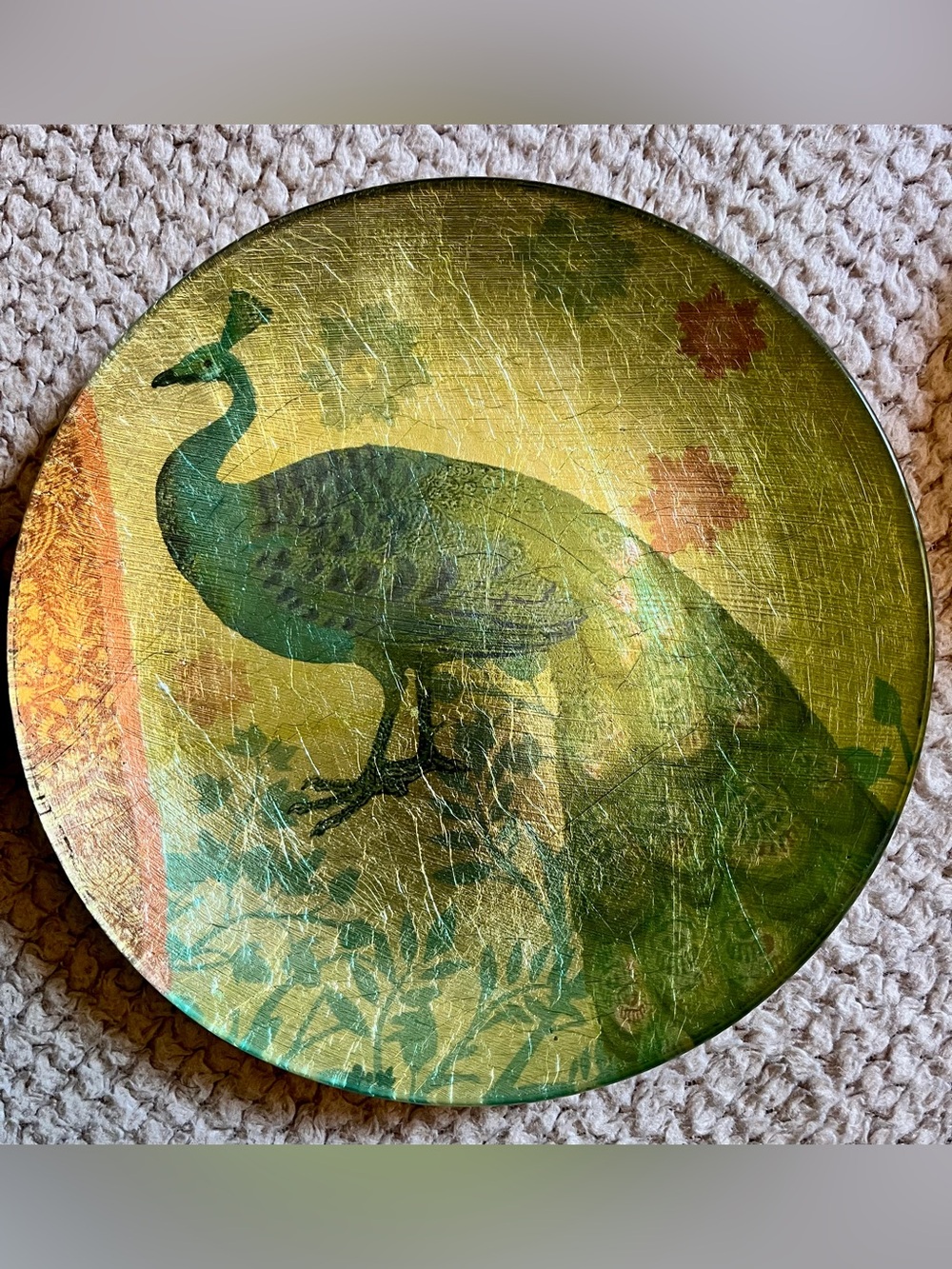 Peacocks 4 Appetizer Plates, Set in Box from PIER 1
